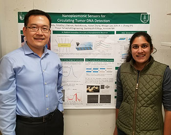Professor John Zhang, PhD (left), and graduate student Amogha Tadimety (right),