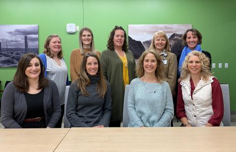 Group working on grant