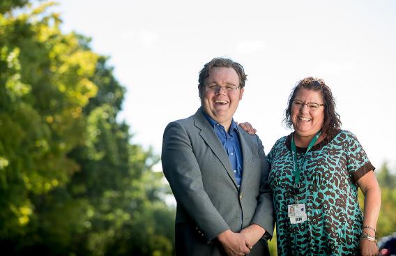 Nick Schaefer with his care coordinator, Julie Percy, RN.