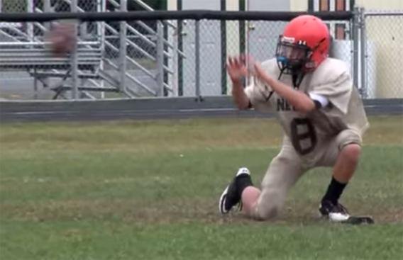 Ben playing football
