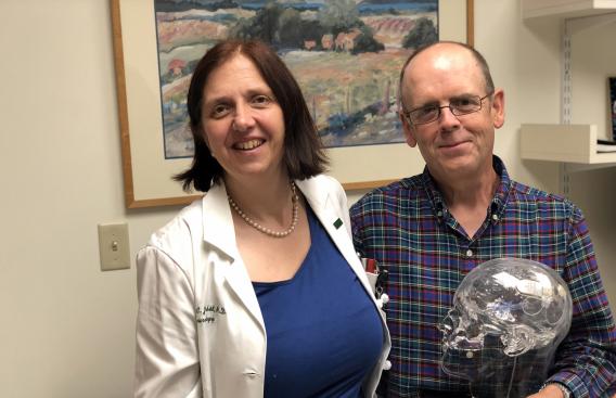Kim Lord, right, with Dr. Barbara Jobst.