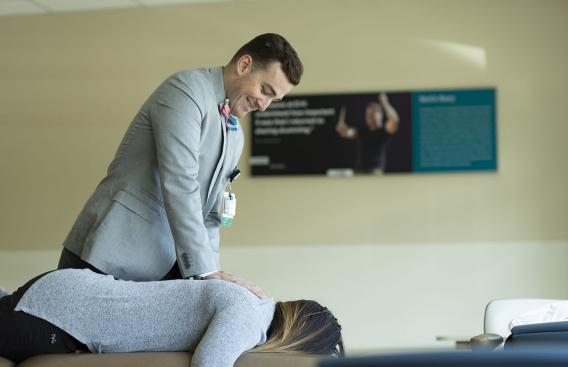 Justin Goehl cares for a patient.