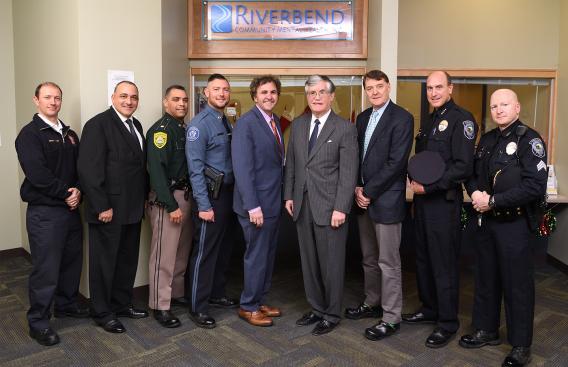 Photo of chiefs of police with John Broderick and Tom Raffio