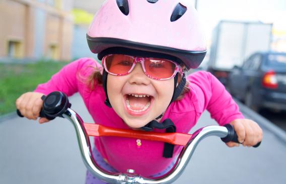 Girl riding a bike