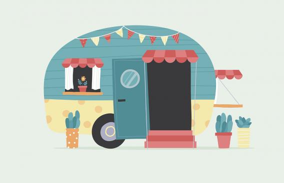 Cartoon image of camper