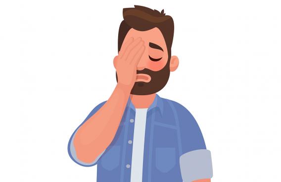 Illustration of man with headache