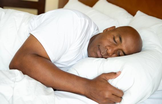 African American man sleeping