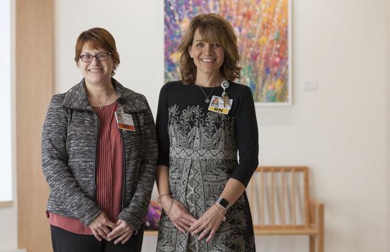 Ruth Thomson, DO, MBA, medical director and Melissa Garland, BSN, RN, nurse manager for the Jack Byrne Center for Palliative and Hospice Care Center