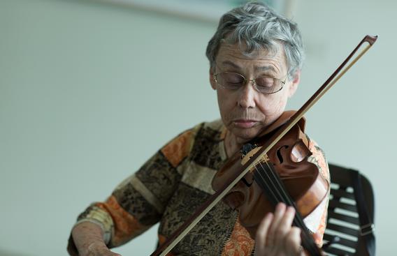 Rose Lander with her violin