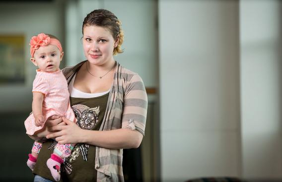 Cassidy Hankins with her baby