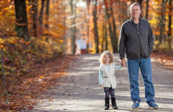 James Moore with his granddaughter
